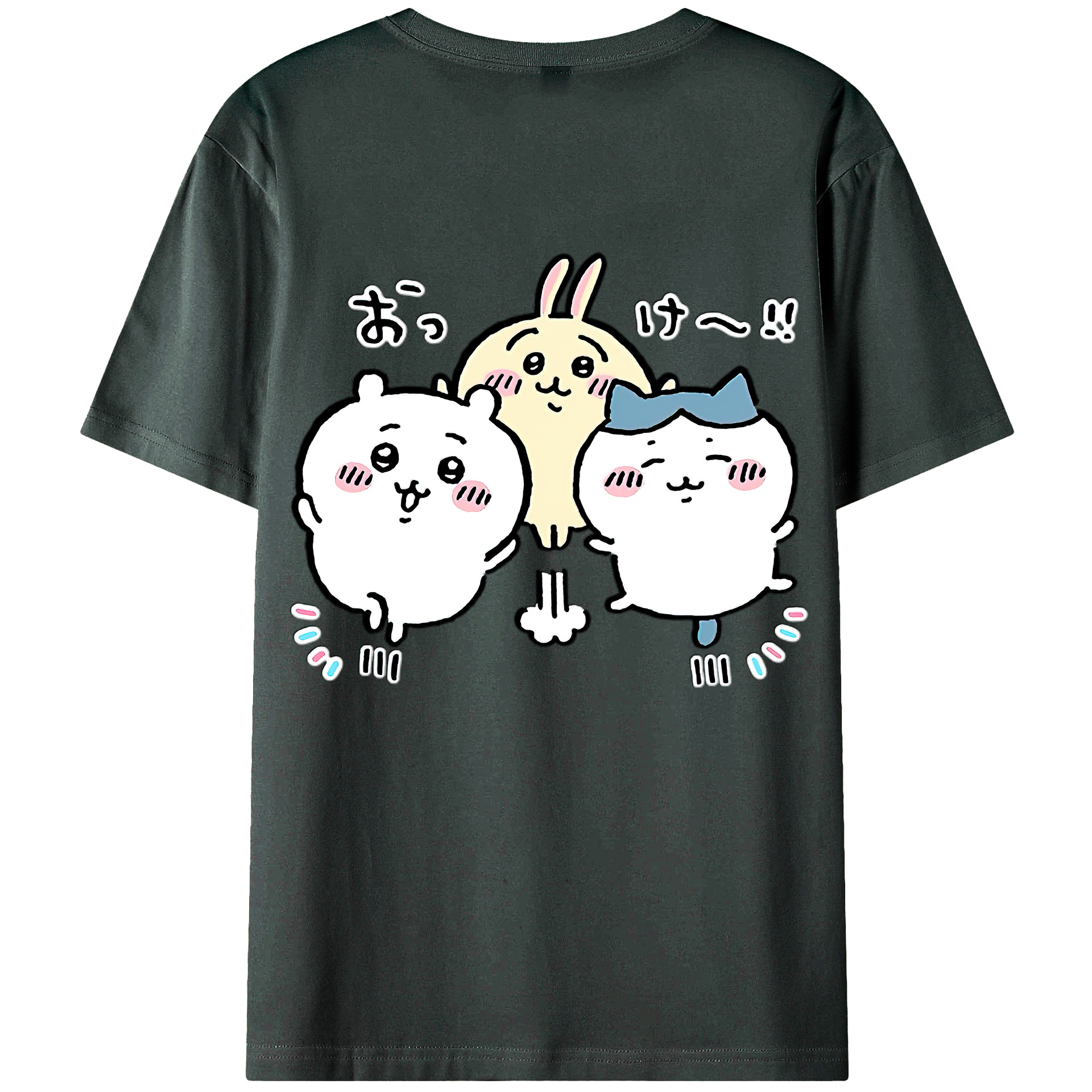 （画像用） ちいかわ ちいかわ Chii-kawa chiikawa 綿100％ メンズ半袖Tシャツ（バックプリント） 通気性